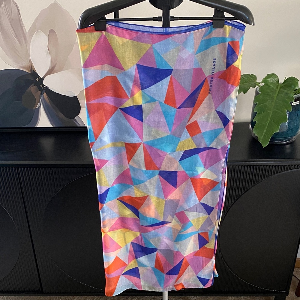 Printed Village Multicolor Geometric Scarf